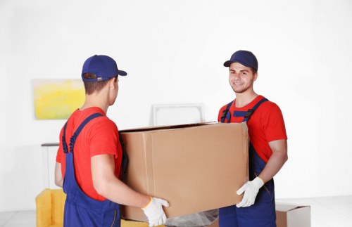 Assorted moving boxes and protective materials for a Borough relocation
