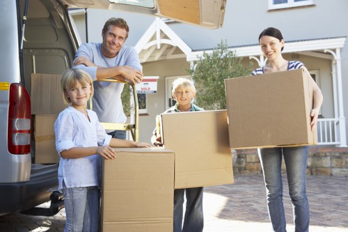 House removal van loading household items for a local Borough move